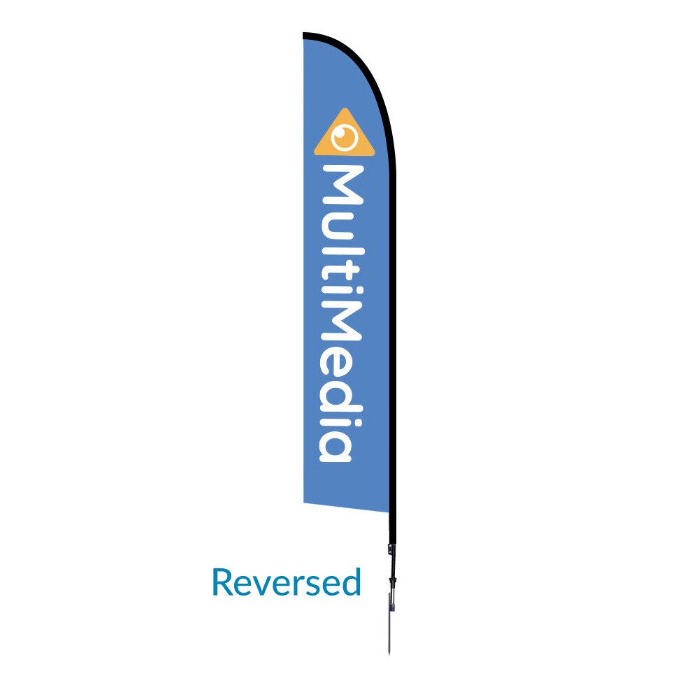 14 ft. Large Falcon® Flag — Single Sided Reverse Graphic Package / Spike Base